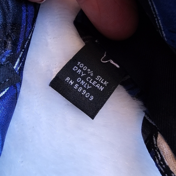 Murano 100% Silk Tie Blue Gray Black Pattern - Picture 5 of 7